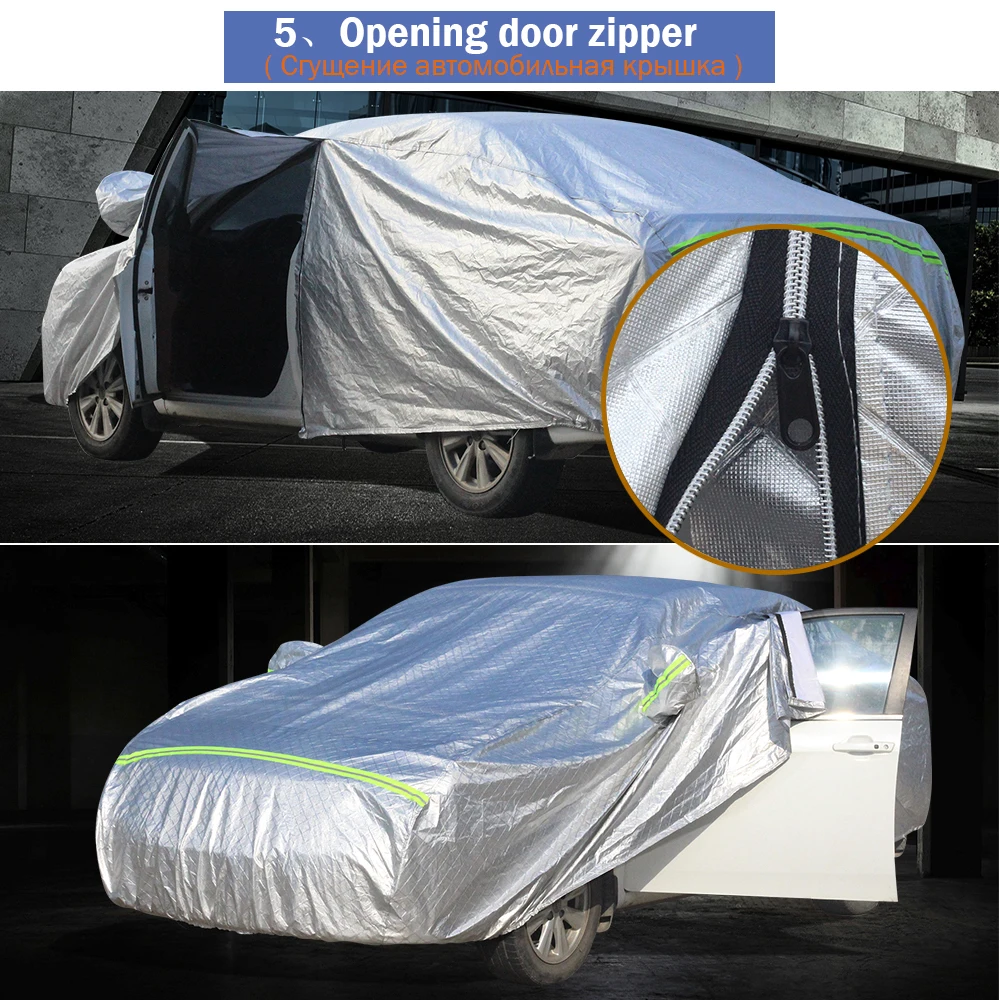 Трехслойный толстый автомобильный чехол Cawanerl водонепроницаемый уличный