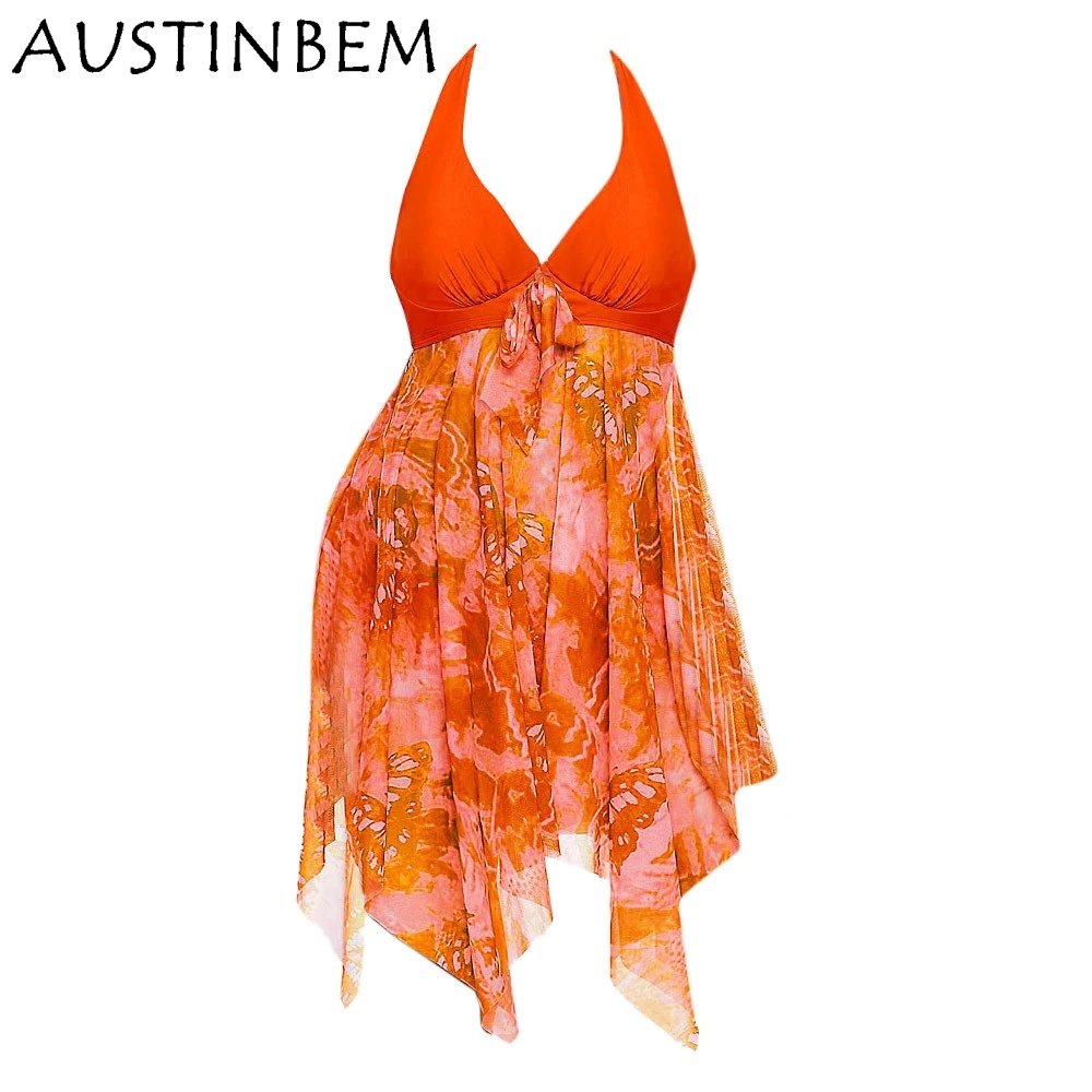 AUSTINBEM, новинка, танкини размера плюс, женская одежда для плавания, два предмета, купальный костюм, пляжная одежда, купальник, Женский S-5XL