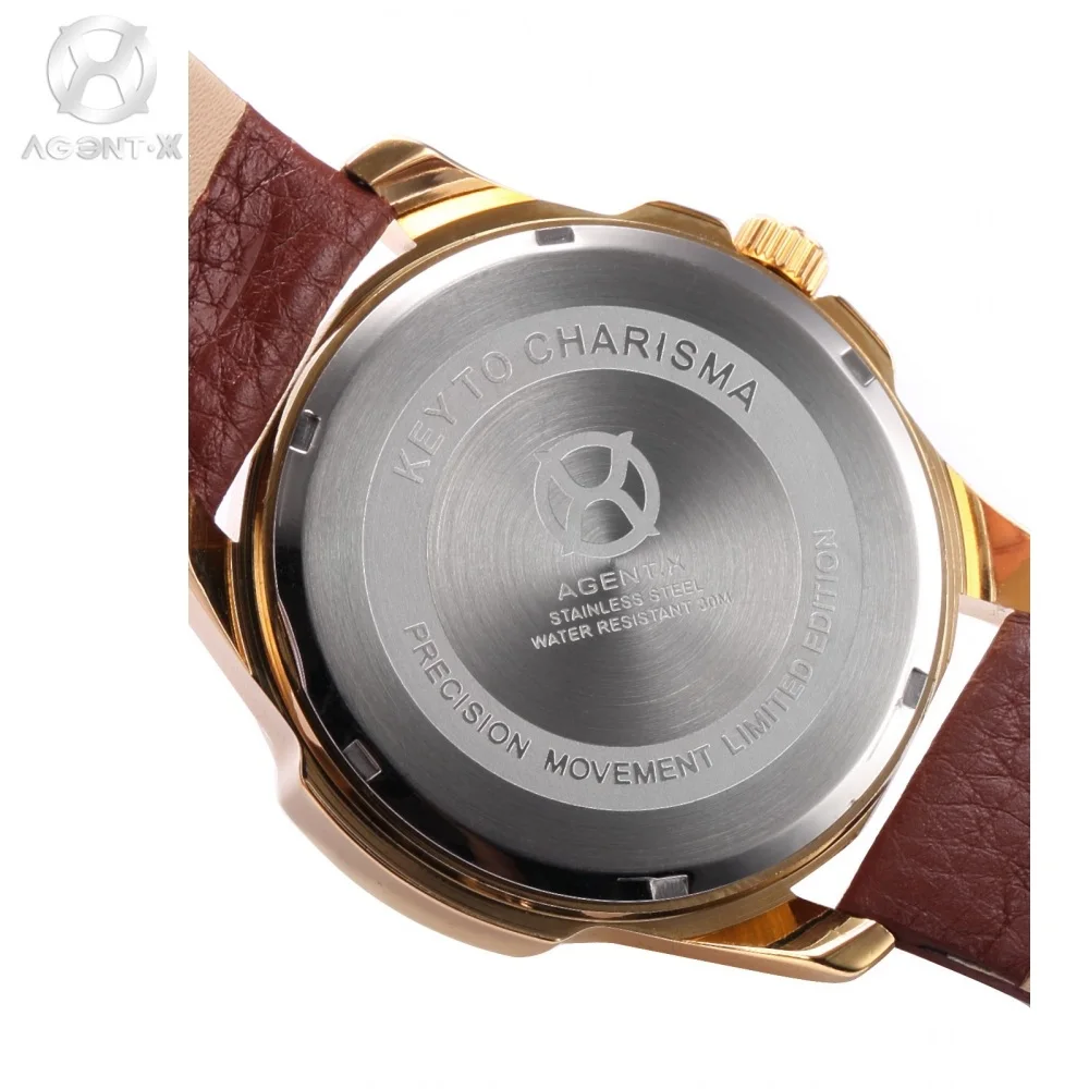 Бренд agentx человек смотреть 2017 Relogio Нержавеющая сталь случае День настоящих Кофе