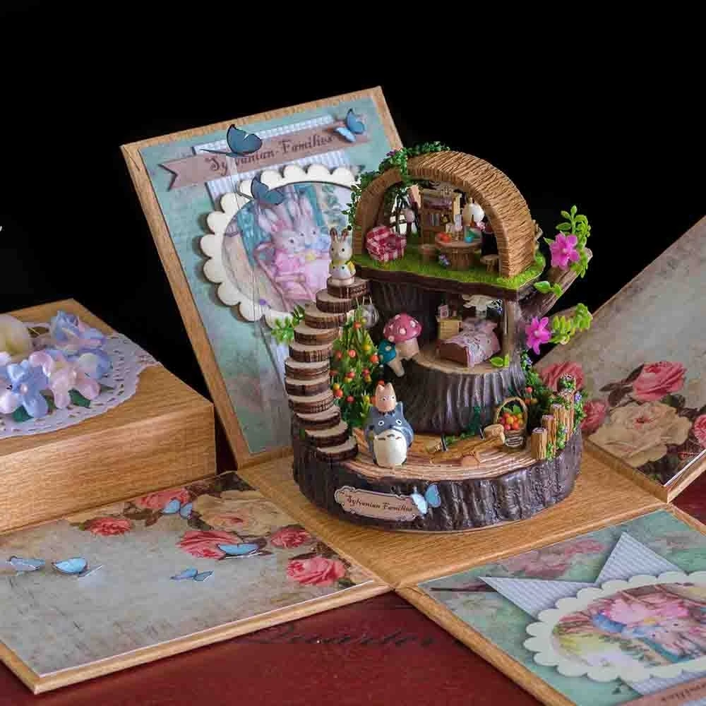 DIY кукольный домик деревянный Миниатюрный Кукольный 3D гибкая модель