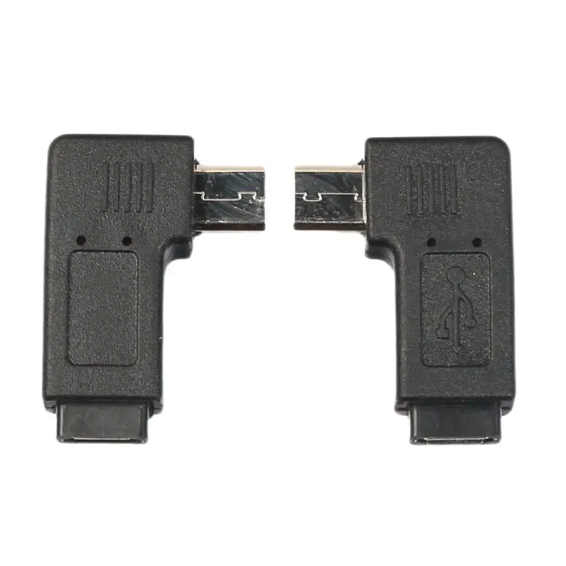 Новый 90 градусов левый + правый угол микро USB B штекер для женского штекера
