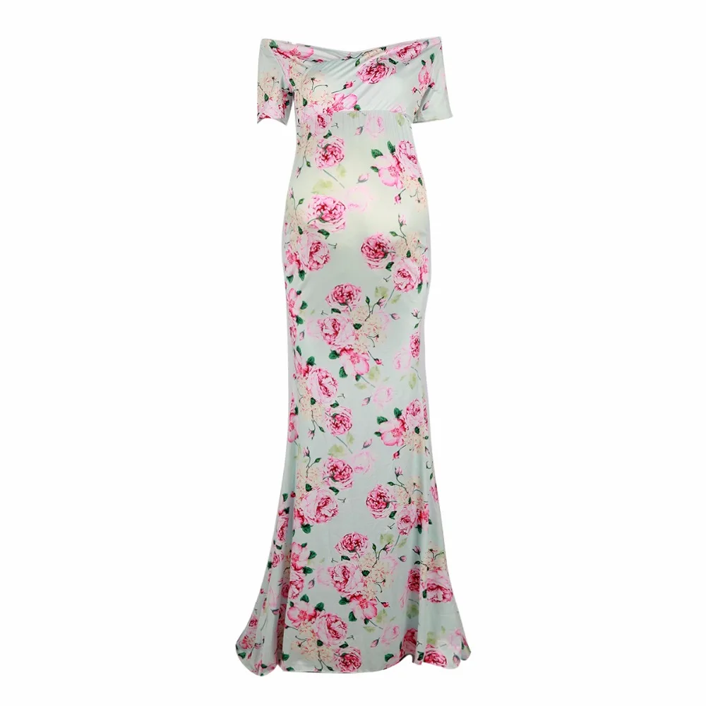 Puseky Nursing Maternity Clothing Photography Props Woman Maxi Dress Floral Long Length Clothes for Pregnant Women Pregnancy | Мать и