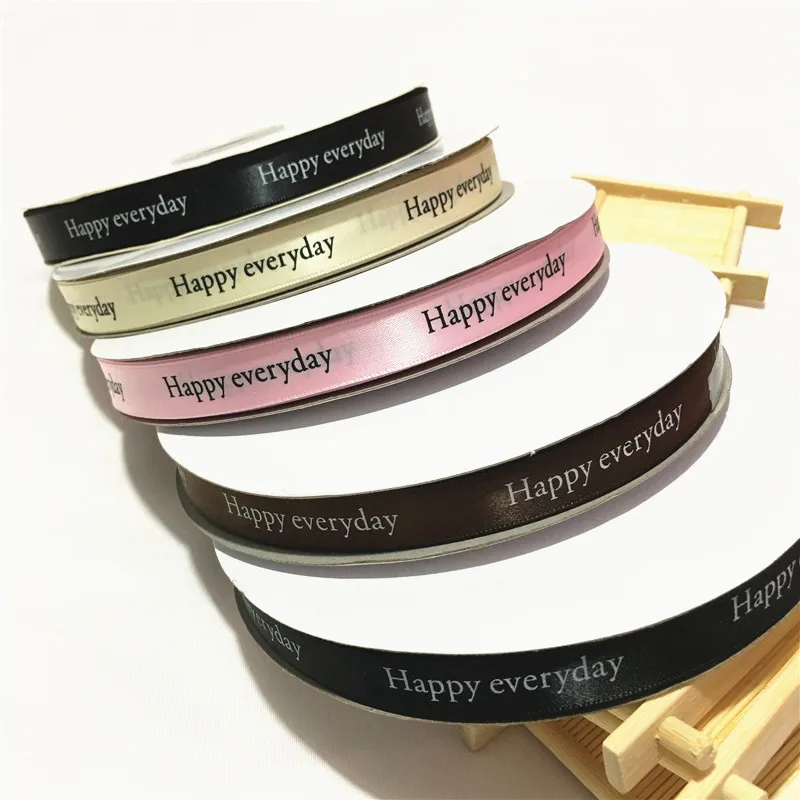 10 ярдов 15 мм/25 мм лента с надписью Happy Everyday для пасхи сделай сам вечеринки