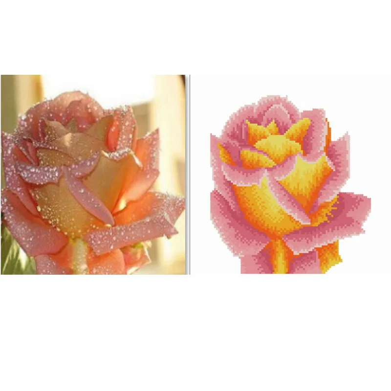 Megayouput 5d diy diamond painting cross stitch flower rose round mosaic decoration 3d embroidery kits | Дом и сад