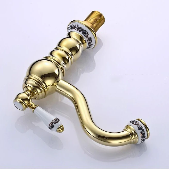Смесители для ванной комнаты смесители раковины с позолоченной отделкой