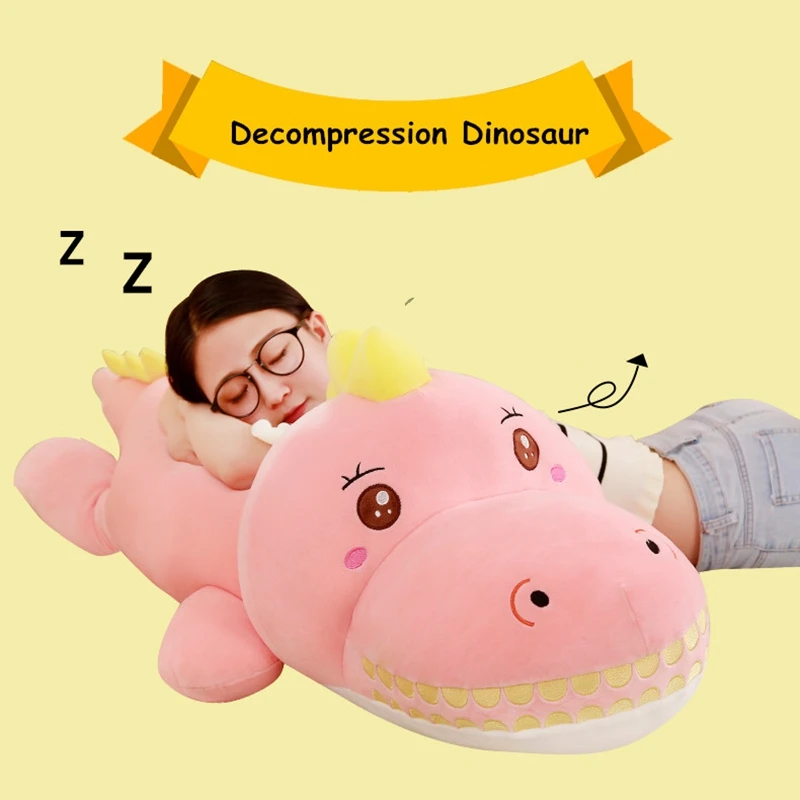 

Dorimytrader Cuddly Decompression Dinosaur Plush Pillow Large Stuffed Soft Anime Dinosaurs Doll Anime Toy Gift 120cm 150cm