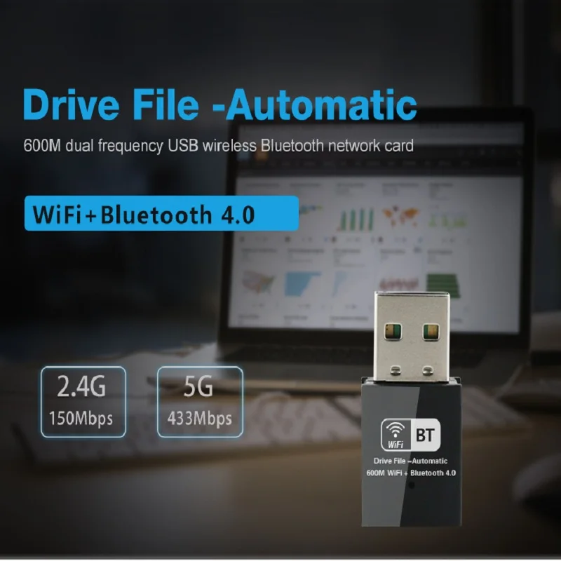 ZAPO мини Бесплатный файл диска беспроводной AC 600 M 5G WiFi USB Bluetooth 4,0 адаптер двойные антенны сетевая карта для настольного ПК ноутбука