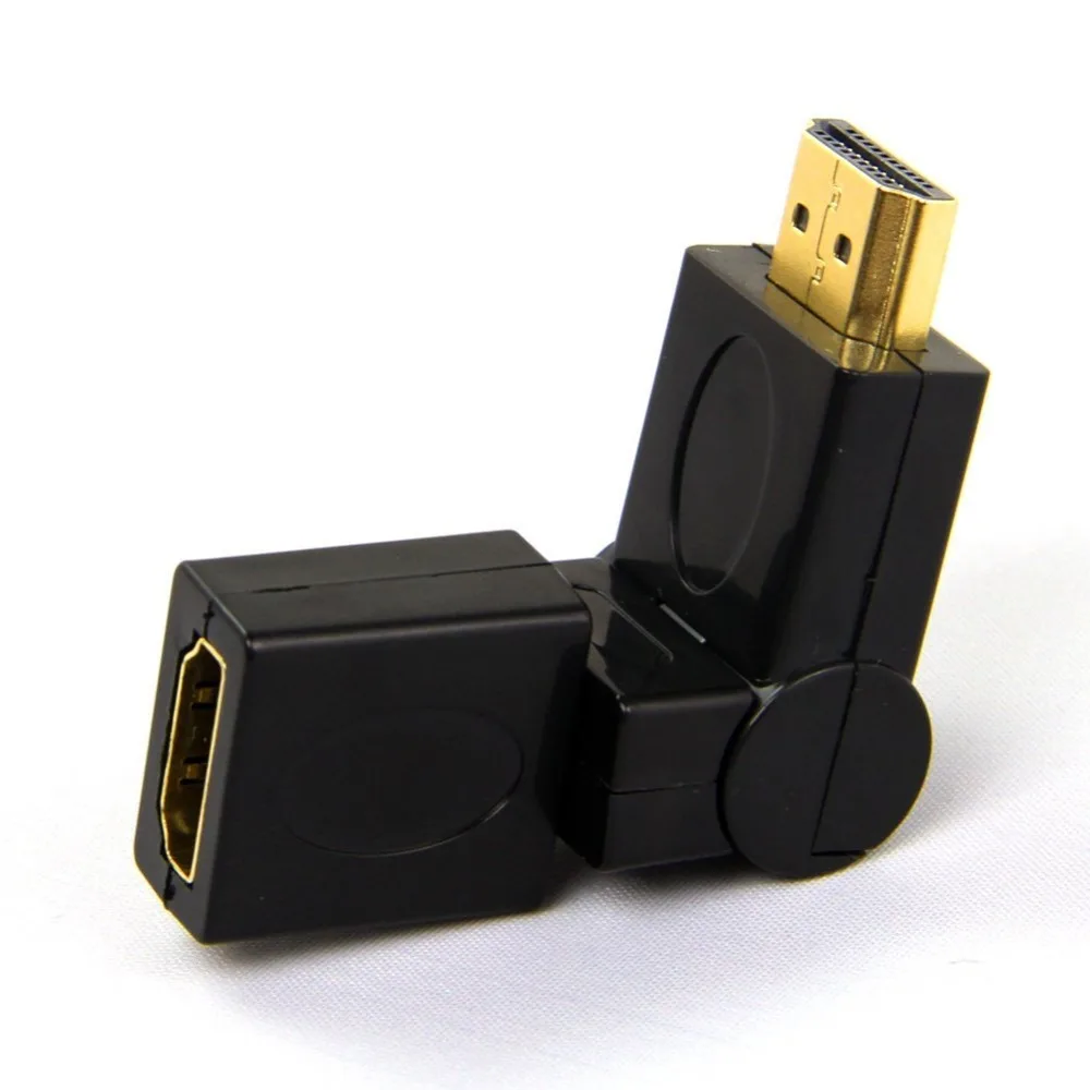 Универсальный адаптер HDMI для мужчин и женщин с прямым углом вращения локтя 90-360