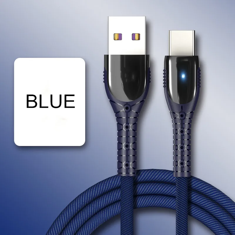 Blue Vanniso 5A супер зарядный usb type C кабель для huawei P20 P30 NOVA5 зарядный провод для Samsung S9 Xiaomi Redmi usb с светодиодный - Цвет: Blue