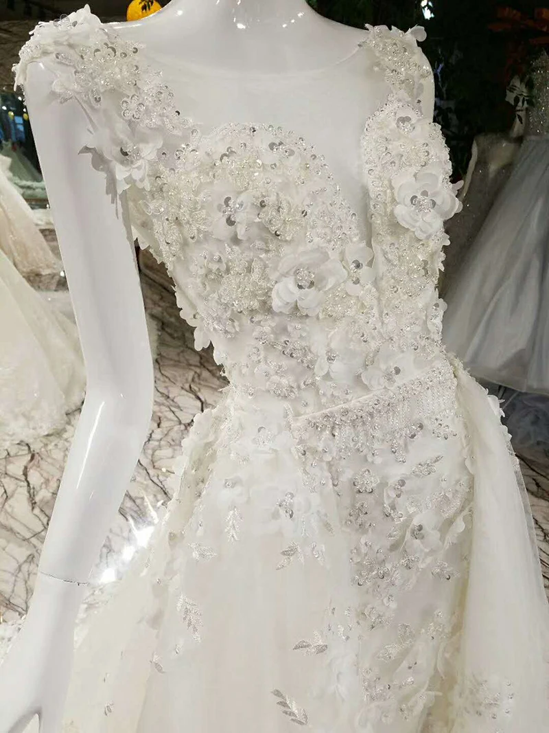 Роскошное Свадебное платье Backlake со съемным шлейфом кружевом и бисером а силуэт