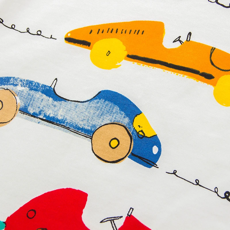 Хлопковые рубашки для маленьких мальчиков Детская летняя футболка с цветным