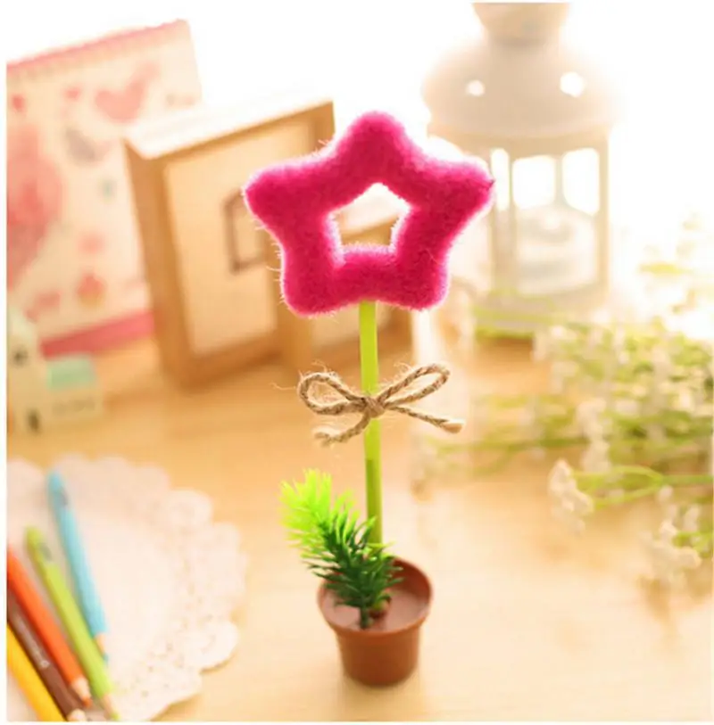 Забавное растение бонсай ручка знак шариковые канцелярские принадлежности для