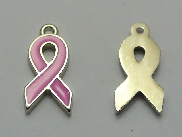 

20 Alloy Enamel Pink Ribbon Breast Cancer Awareness Charms Pendants