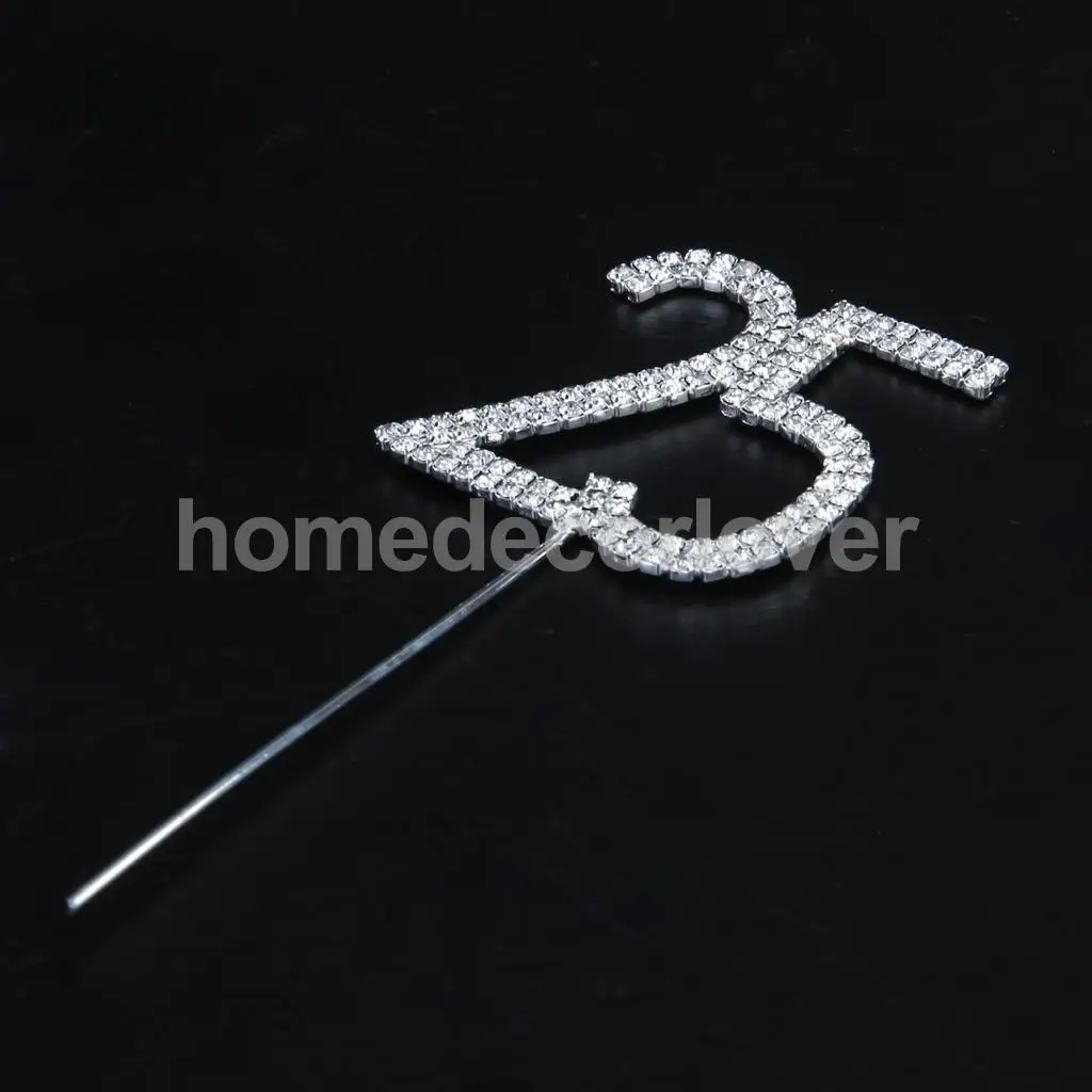 С украшениями в виде серебристых кристаллов со стразами 25th дня рождения свадьбы