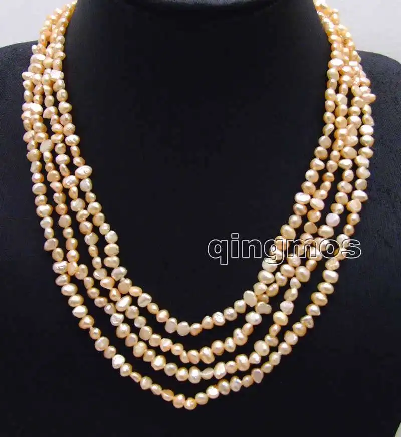 Продажа 3X одно розовое натуральное жемчужное ожерелье в стиле барокко 40 &quot18&quot