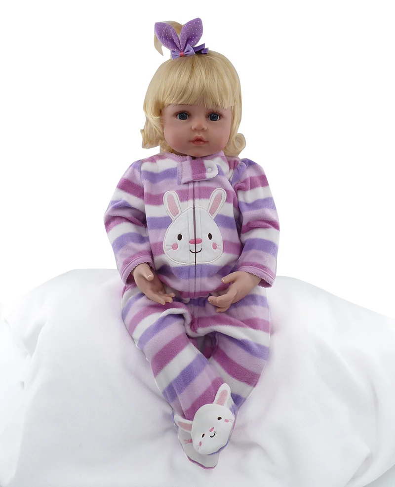 Кукла Reborn babies 22 дюйма блонд волосы кукла для девочки reborn силиконовая виниловая
