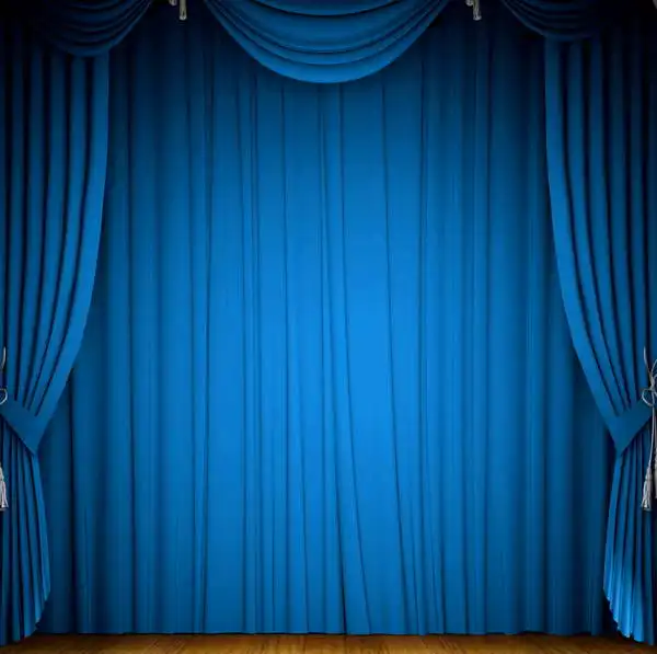 

Blue Curtain Stage Background polyester or Vinyl cloth High quality Computer print party photo backdrop