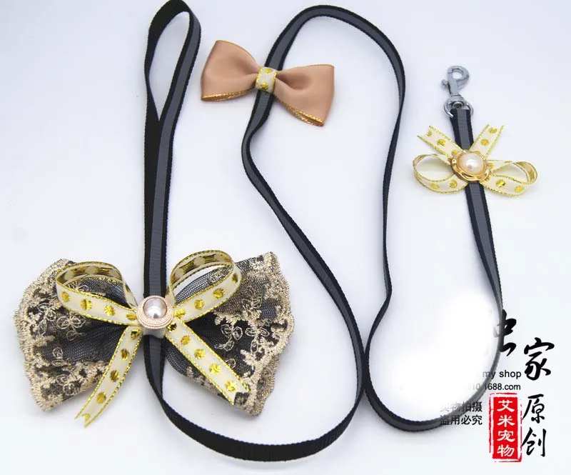 Роскошная жемчужная собака домашняя кошка ошейник цепной поводок набор для