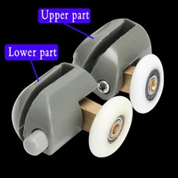 8pcsset shower door rollersrunnerswheelspulleys diameter23mm25mmnylon rollercopper shatf material 8pcslot