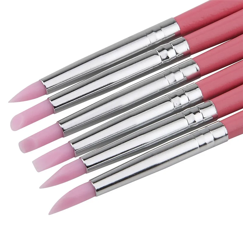 2017 6 шт. кисти для ногтей Мягкие силиконовые резьбовые принадлежности рукоделия