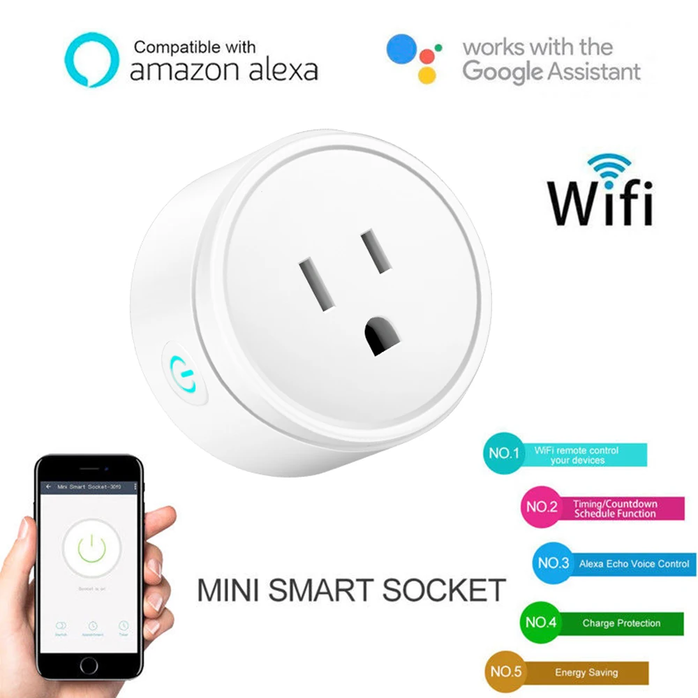 Antikue Смарт Wi Fi США Великобритания ЕС разъём ПДУ с Alexa синхронизации вкл/выкл