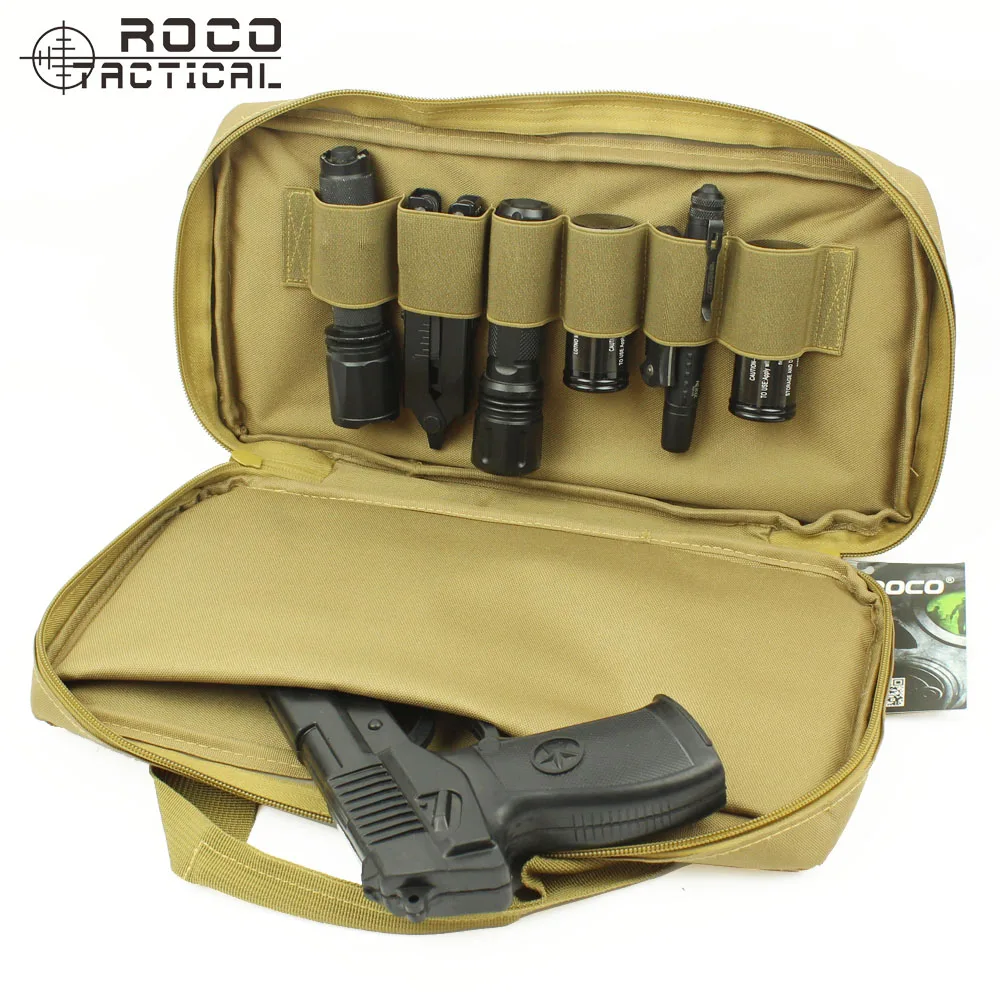 

ROCOTACTICAL Tactical Pistol Bag Tactical Single Pistol Case Bag Airsoft Paintball Gun Storage Gun Case CP ACU