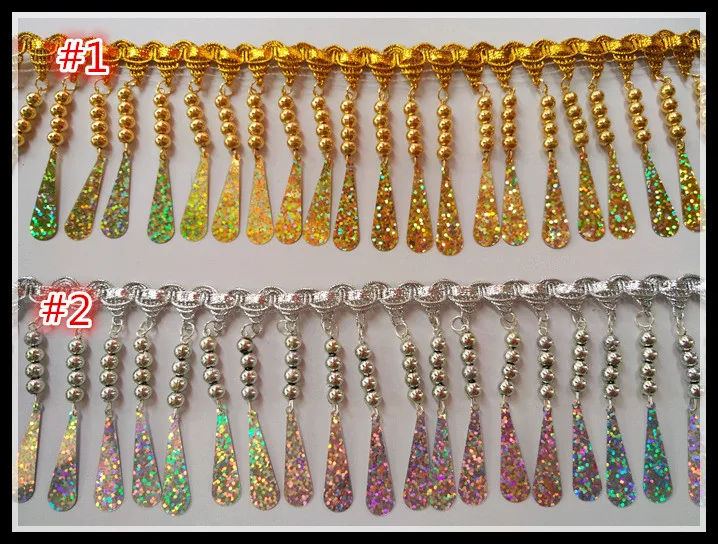 

Tassel lace ribbon weaving rope clothing decorative accessories Fringe sequins lace trim Diy belly dance dress 3yards/lot