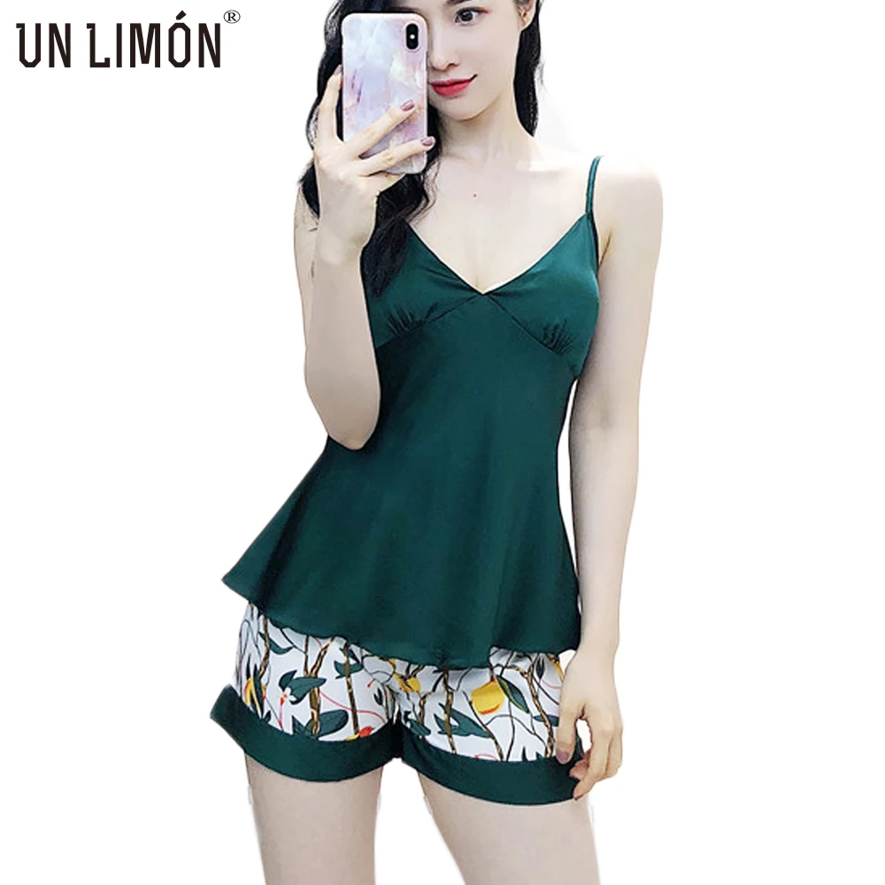 

UNLIMON Womens Nighties Silk Sleepwear Satin Lace Pajamas