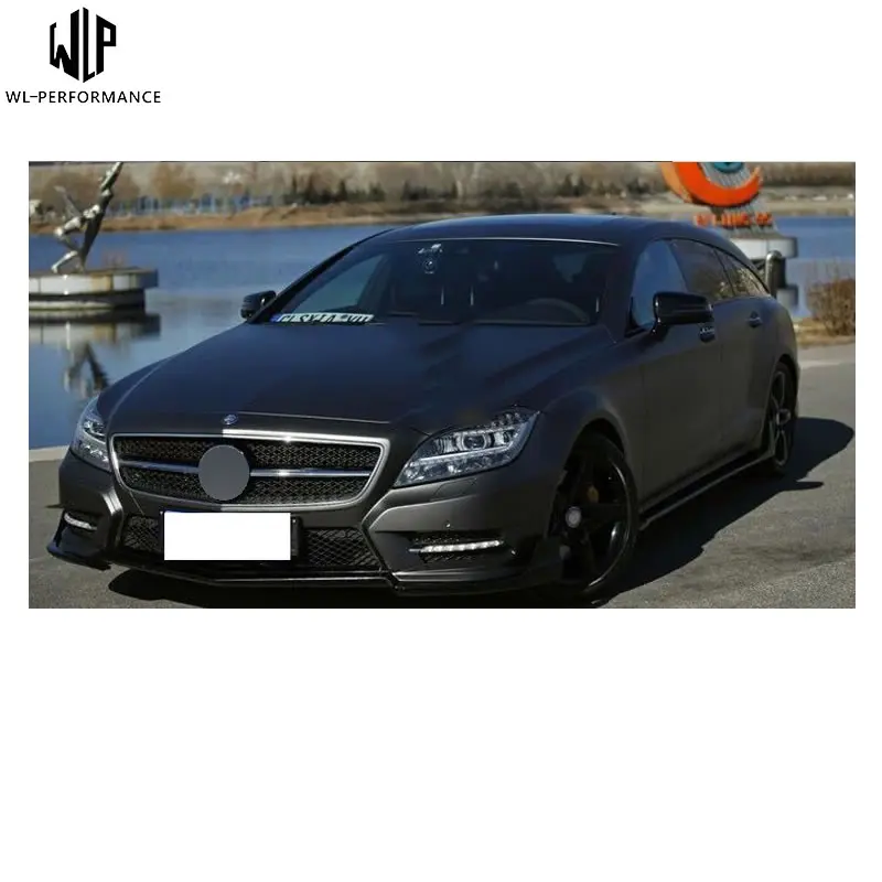 CLS углеродного волокна из трех 1 предмет передний бампер спойлер диффузор