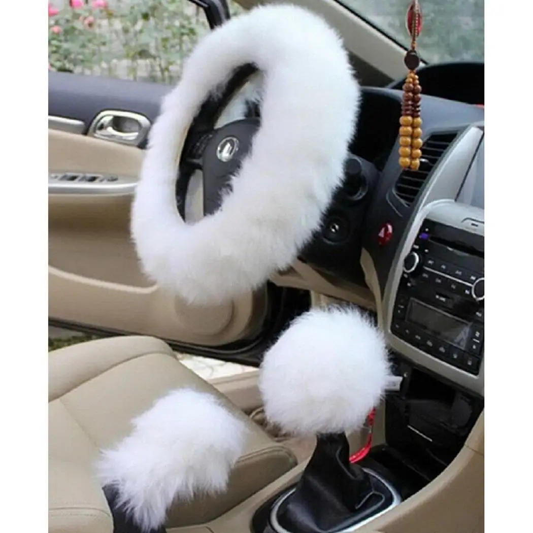 Automotive Interior Soft Wool Steering Wheel Cover General auto car steering wheel cover. Handbrake Accessory | Автомобили и