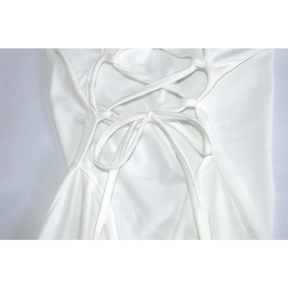 

Strapless Chest Wrapped Hip Skirt Suit Women Spring And Summer Hollow Out Above Knee, Mini Off the Shoulder Slash neck Sexy Club