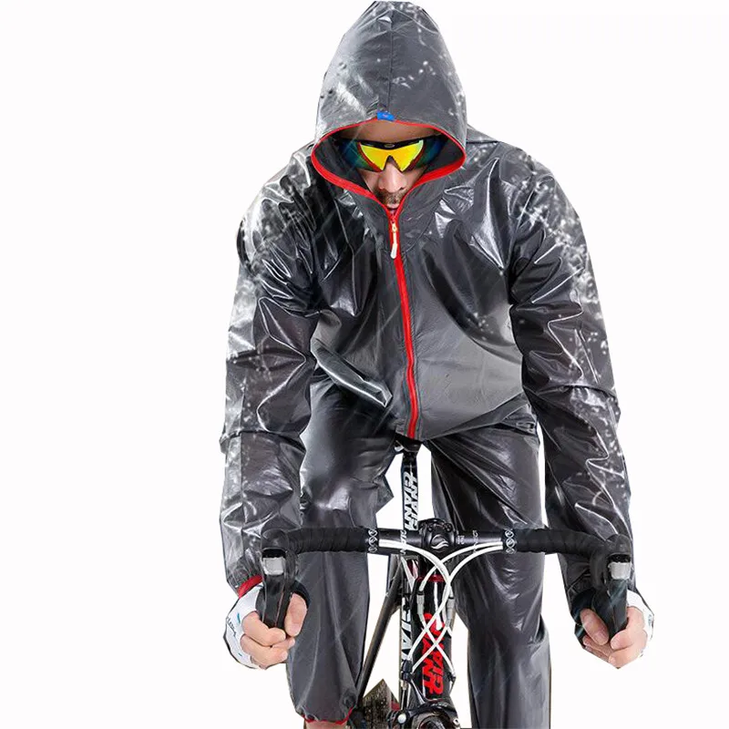 

CKAHSBI Bicycle Rain Jacket Outdoor Waterproof Cycling Men Raincoat Bike Hooded Long Sleeve Sport Windproof Cycle Clothing XXXL