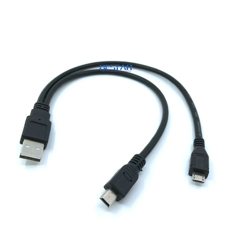 2 в 1 комбинированный мини usb и микро USB 0 micro 5 контактный разъем Y образный кабель 30