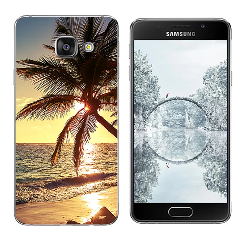 Чехол для Samsung A3 2016 мягкие силиконовые чехлы телефонов с принтом сосны Galaxy A310 A310F