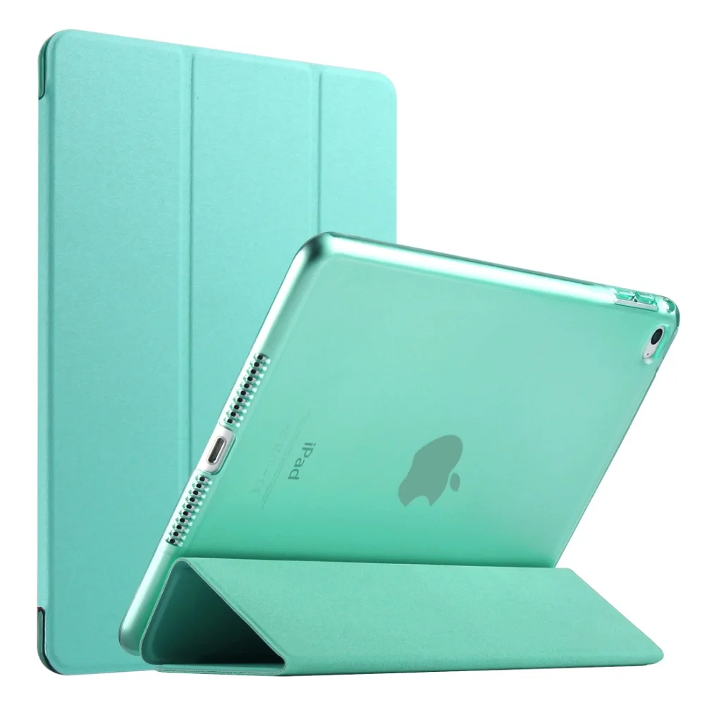 Чехол для iPad Air 2 модель выпуска, pu кожа ультра тонкий+ полупрозрачный жесткий чехол для iPad Air2