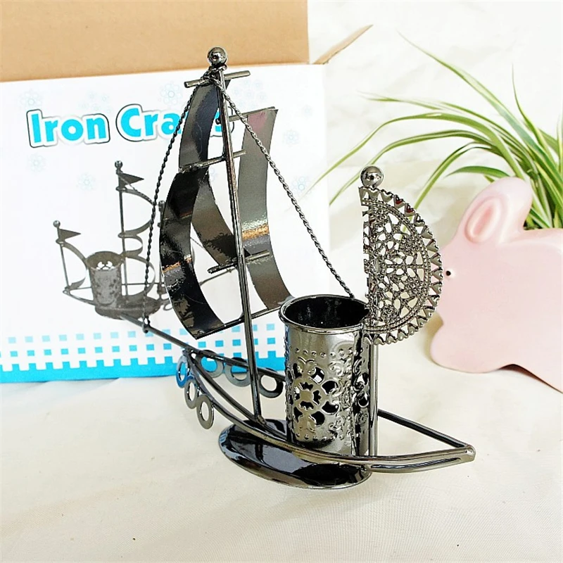 20cm*7cm*19cm Sailboat Craft Iron sheet Metal Model Home Decoration Accessories Storage Gift Creative Sailing Handmade YWSM34 | Дом и сад