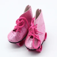 pink glitterzebra purple doll roller skates for 18 inch american doll our generation girl doll 43cm baby doll accessories