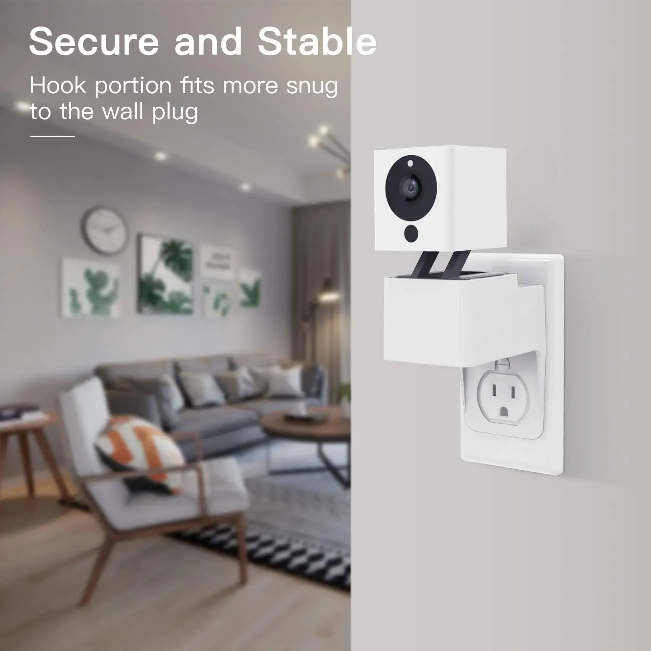 Настенное крепление на розетку Wyze Cam, модернизированное крепление на розетку переменного тока, совместимое с Wyze Cam и Wyze Cam V2 1080 P-без грязных проводов