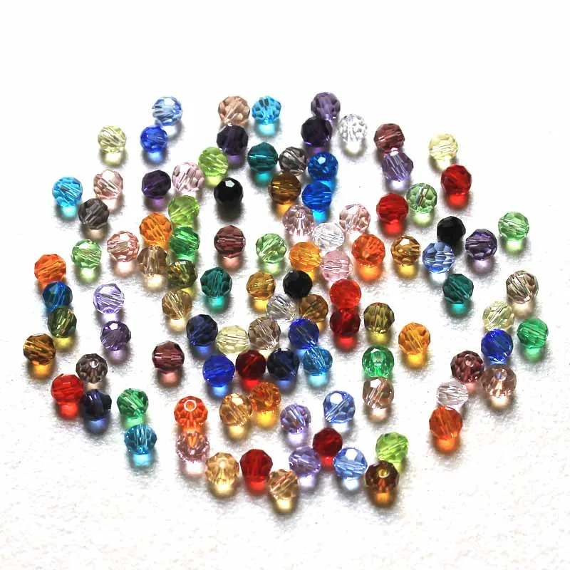 _ Шарики 4 мм разноцветные граненые Хрустальные шарики в рукоделии AAA|crystal ball beads|ball