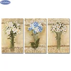 Алмазная 5d Вышивка сделай сам, 3 шт., цветок, лилия, алмазная живопись, вышивка крестиком, бриллиантовая картина, подарок, украшение для дома