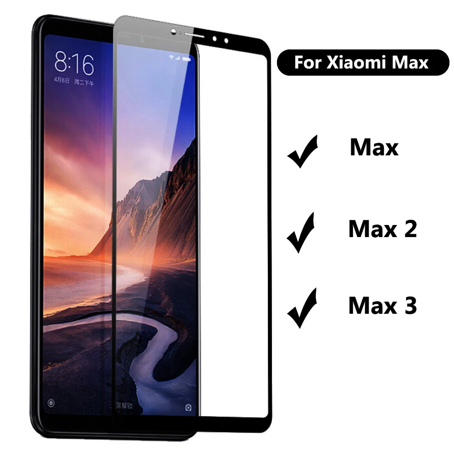 Закаленное стекло BUYFUN 9H для Xiaomi Mi Max 2 чехол телефона с полным покрытием Защитная
