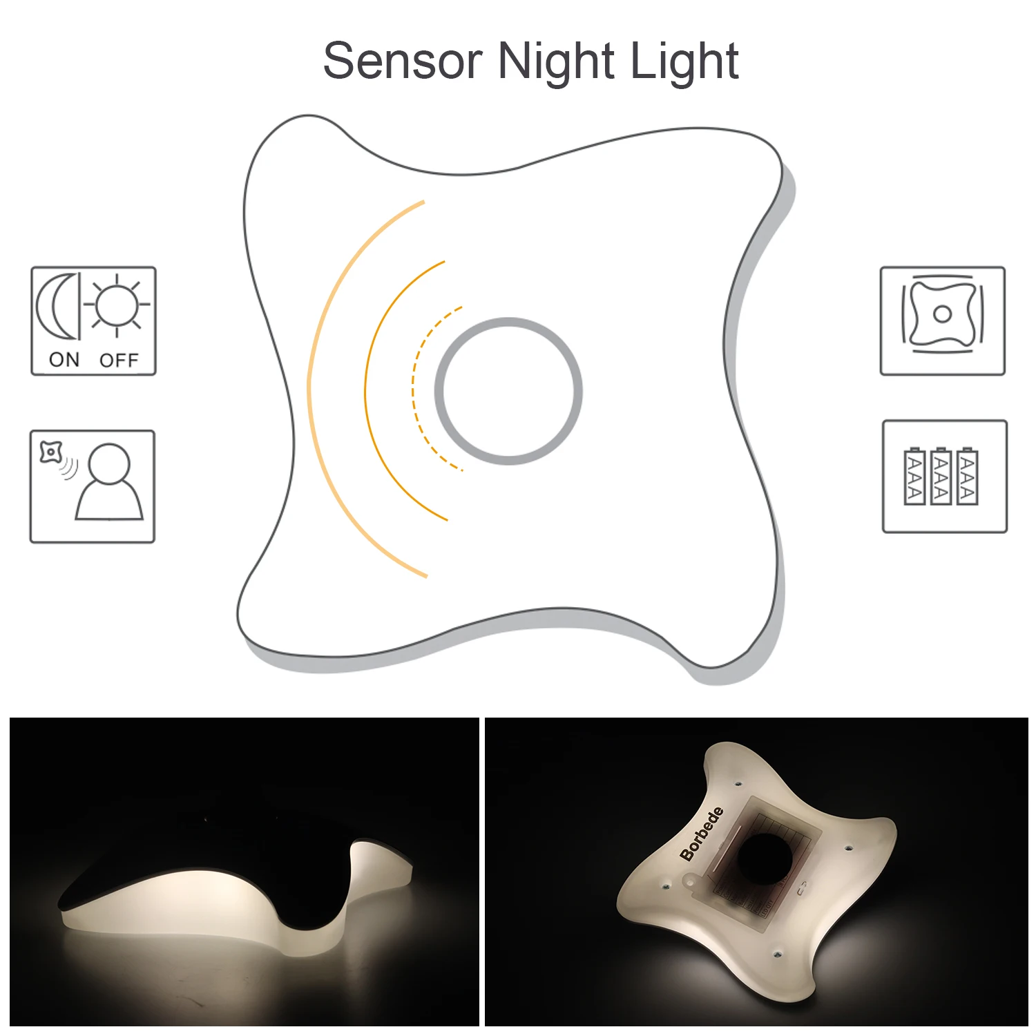 

Borbede LED Night Light with Magnet Button/Sensor On-Off Warm White Light for Wardrobe Bedroom Toilet Hallway Bathroom Stairs
