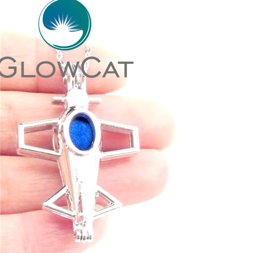 GLOWCAT L502 самолет бусины клетка медальон ожерелья Дети Мальчики диффузор