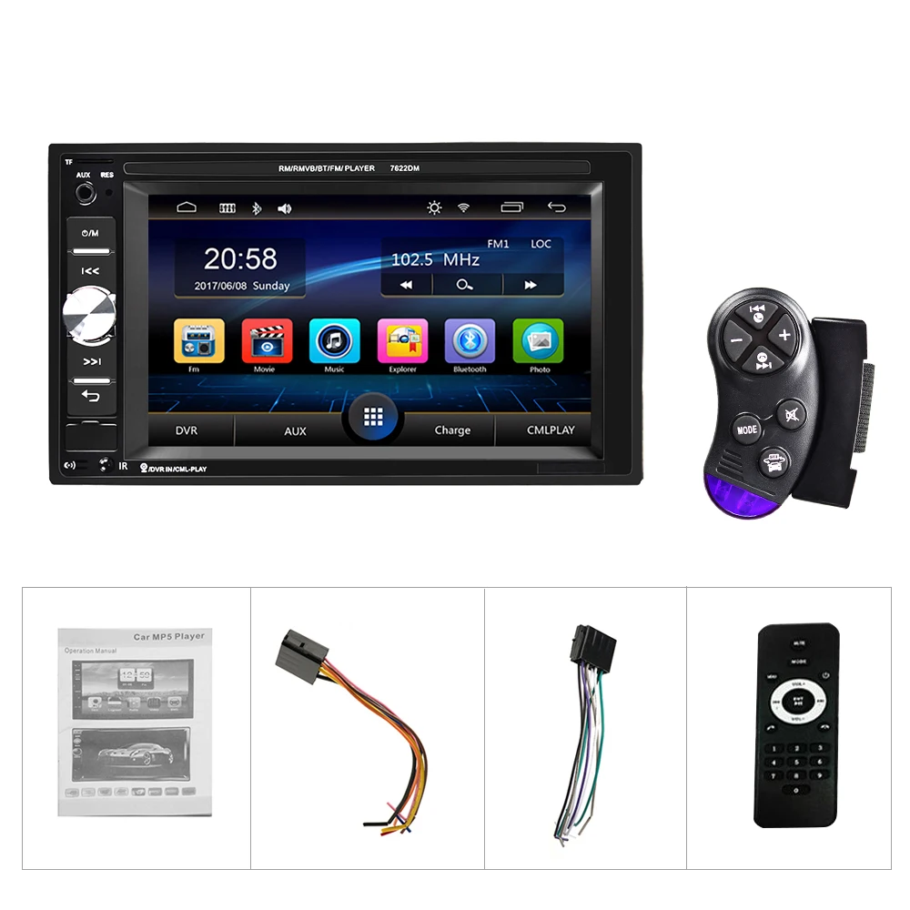 Podofo 2 din 6 &quotавтомобильное радио Bluetooth Сенсорный экран AUX-IN MP5 Android телефон Авто