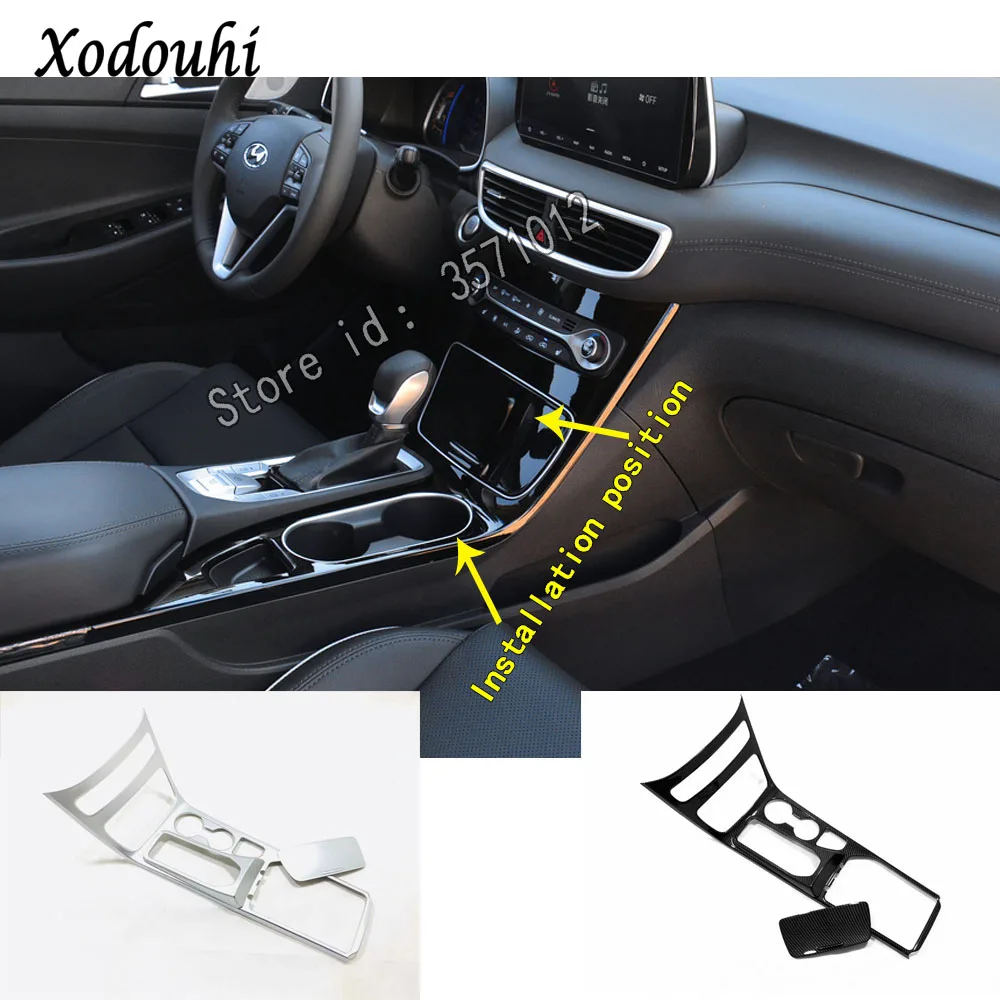 

Для Hyundai Tucson 2019 2020 автомобильный ABS хром внутренний Средний ручной тормоз панель переключения передач лопастное колесо переключатель рамка ...