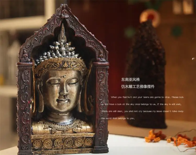 

Southeast Asian style Meditation Buddha Statue Sculptures/Buddha head ornaments resin crafts character decoration Zen gift