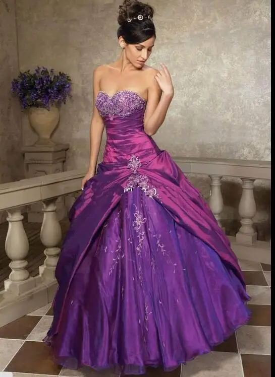 ANGELSBRIDEP милые 16 Бальные платья для Quinceanera милое до пола фиолетовое платье