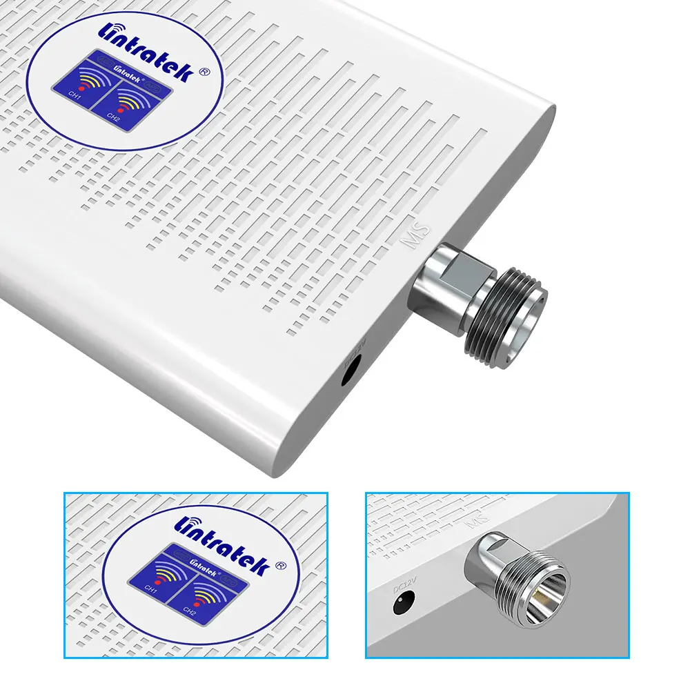 Lintratek signal booster 2g 3g umts 2100MHz gsm 900MHz LCD display 70dB gain AGC dual band cellular repeater antenna set@ | Мобильные