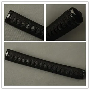 Высококачественная деревянная искусственная кожа для японского меча Катаны из черного шелка и натуральной черной кожи Rayskin и сплава, фучи Кашира