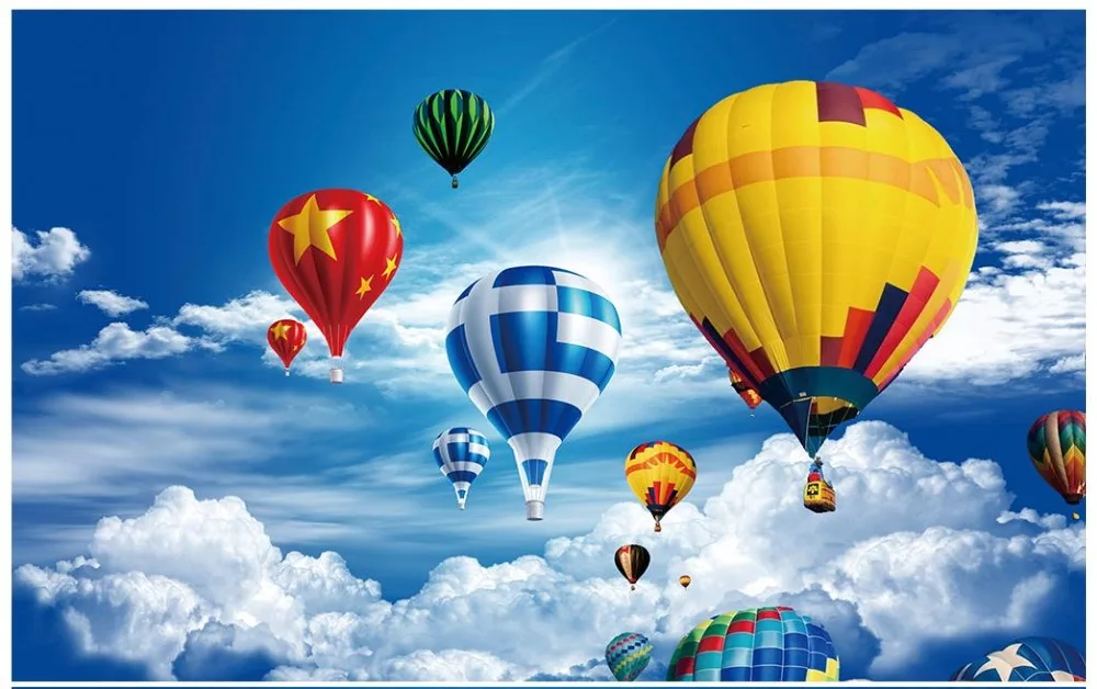 Пользовательские фотообои для стен модные обои с воздушным шаром ландшафтом